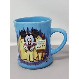 Disney Store Blue Mickey Mouse‎ Ceramic Coffee Mug Starring Tonight 3-D